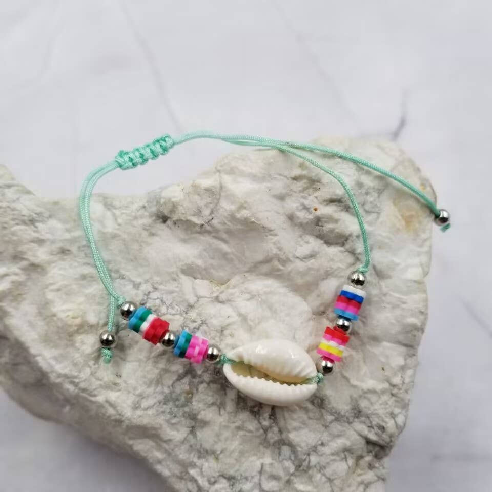 Shell Corded Heishi Bead Bracelet