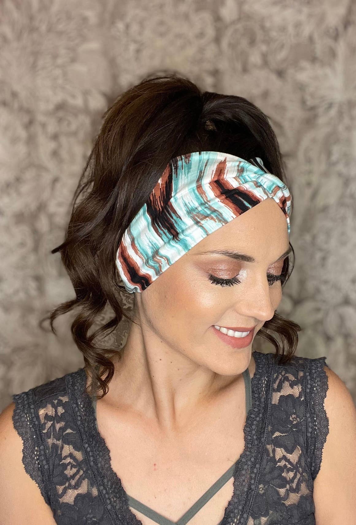 Studio|Boho Twisted Wide headband In Stripes