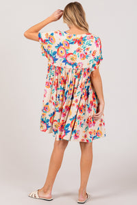 SAGE + FIG Floral Button-Down Short Sleeve Dress