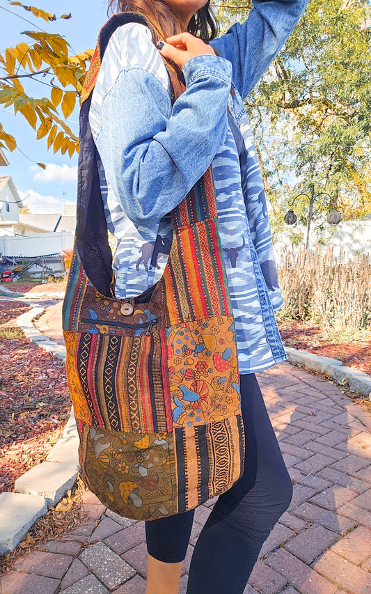 Studio|Shroomin' Around Patchwork Hobo Bag