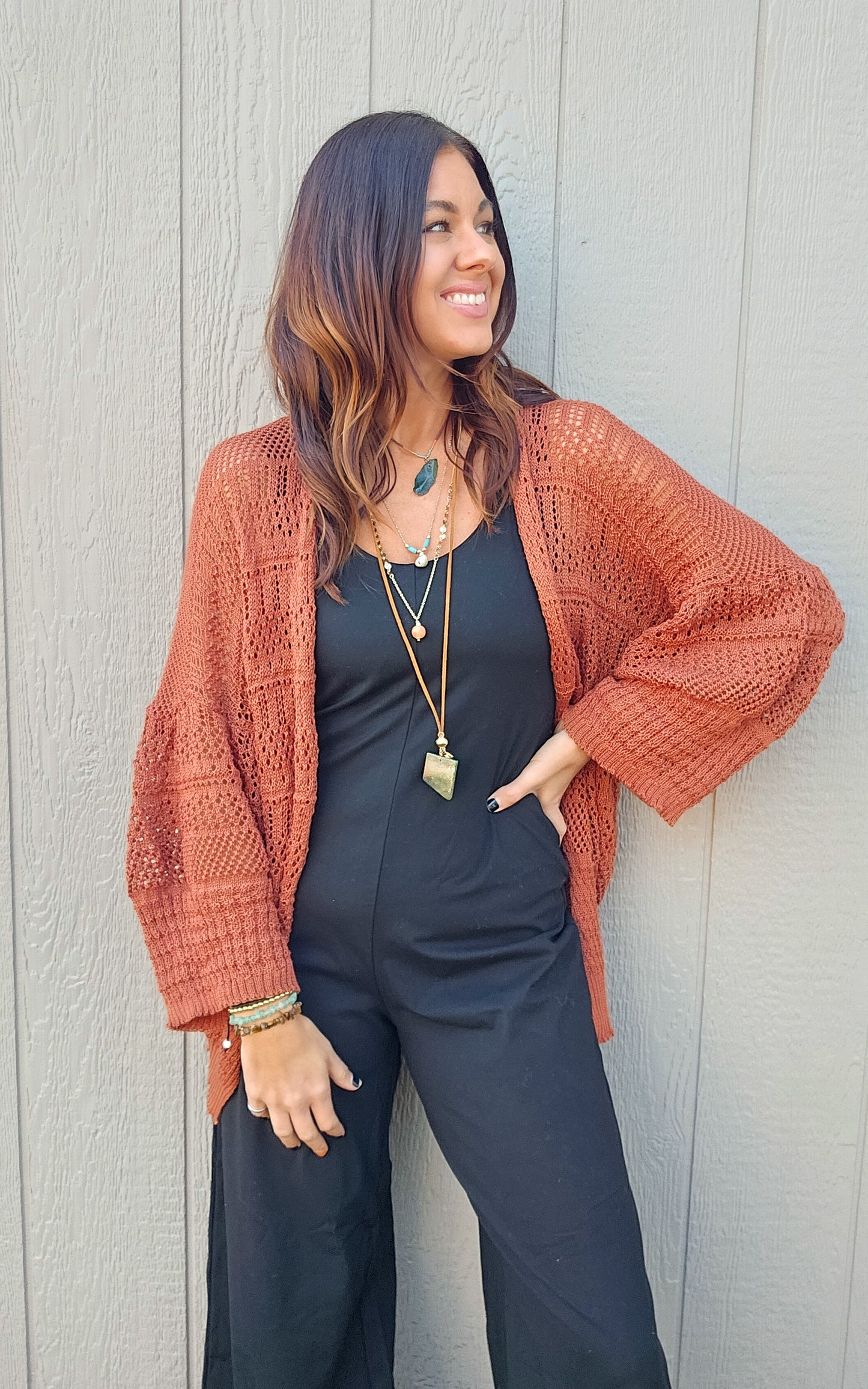 Studio|Wanderlust Cardi In Rust