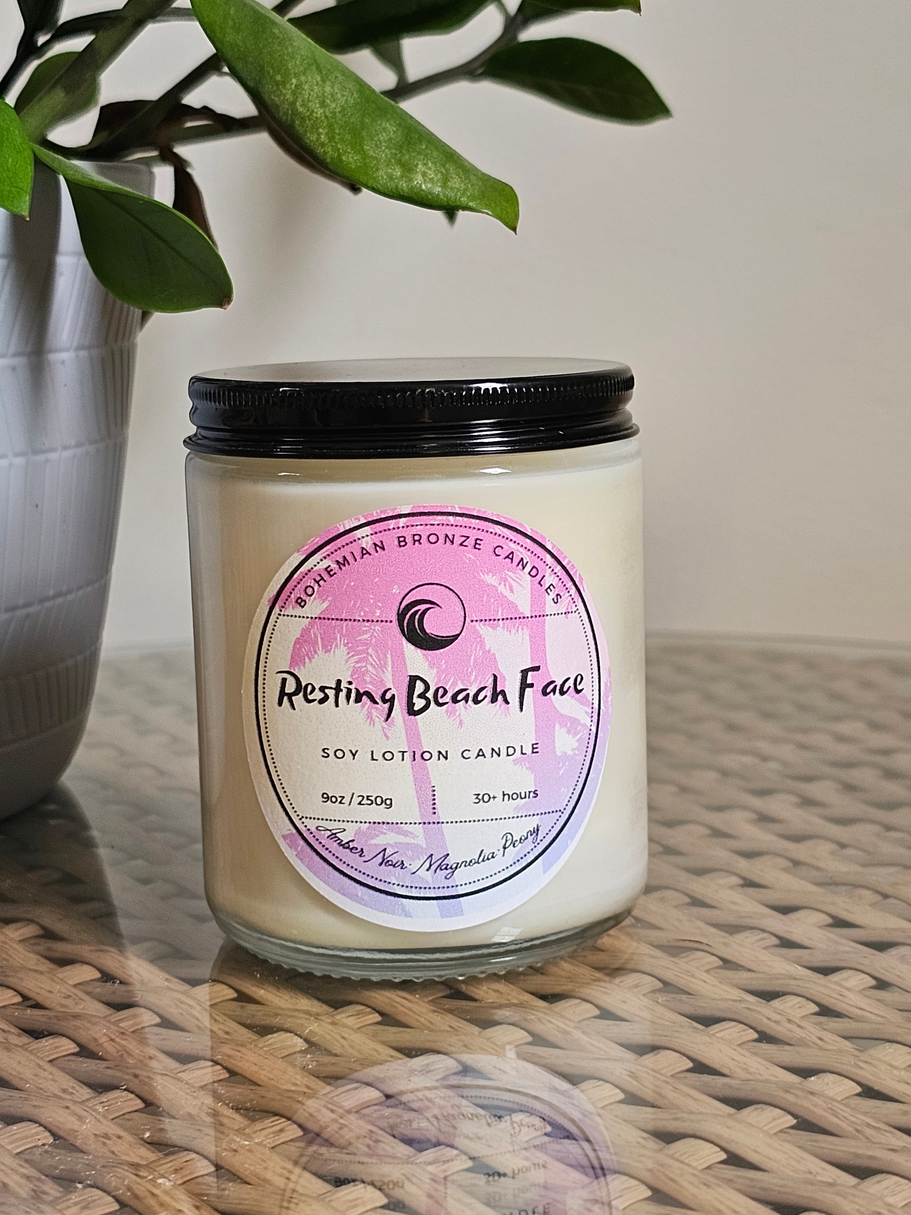 Resting Beach Face Soy Lotion Candle 9oz