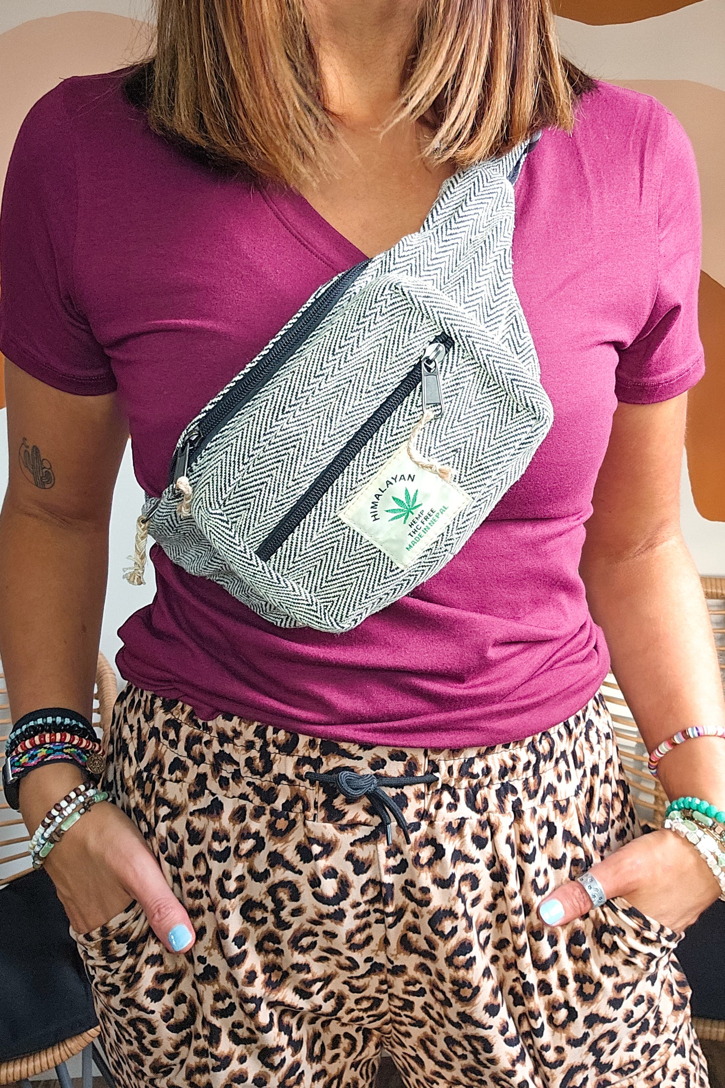 Studio|Eco-Friendly Boho Hippie Style Hemp Fanny Pack Sling Bum Bag