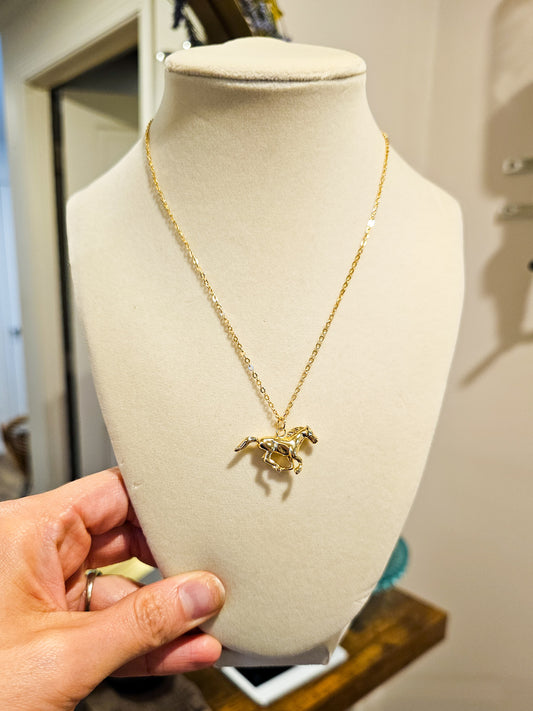 18k Gold Filled Horse Necklace