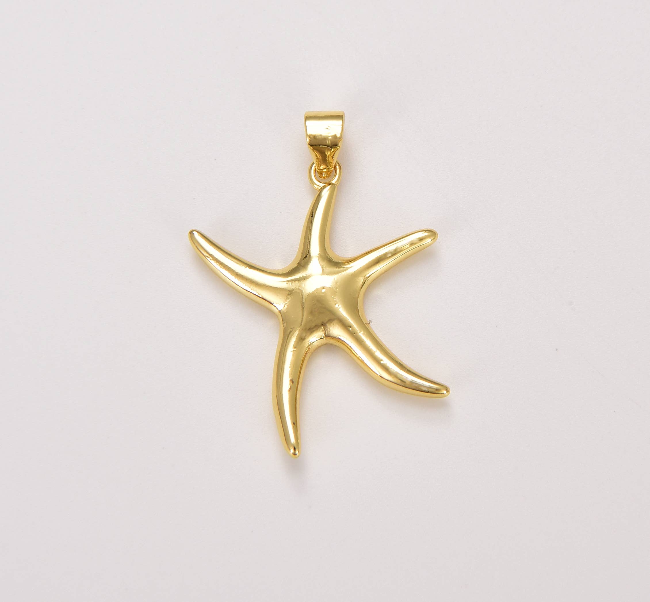 Large Gold Filled Starfish Charm, Beach Pendant