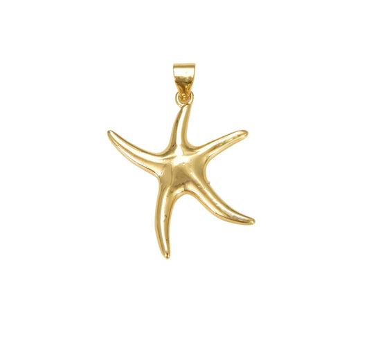 Large Gold Filled Starfish Charm, Beach Pendant