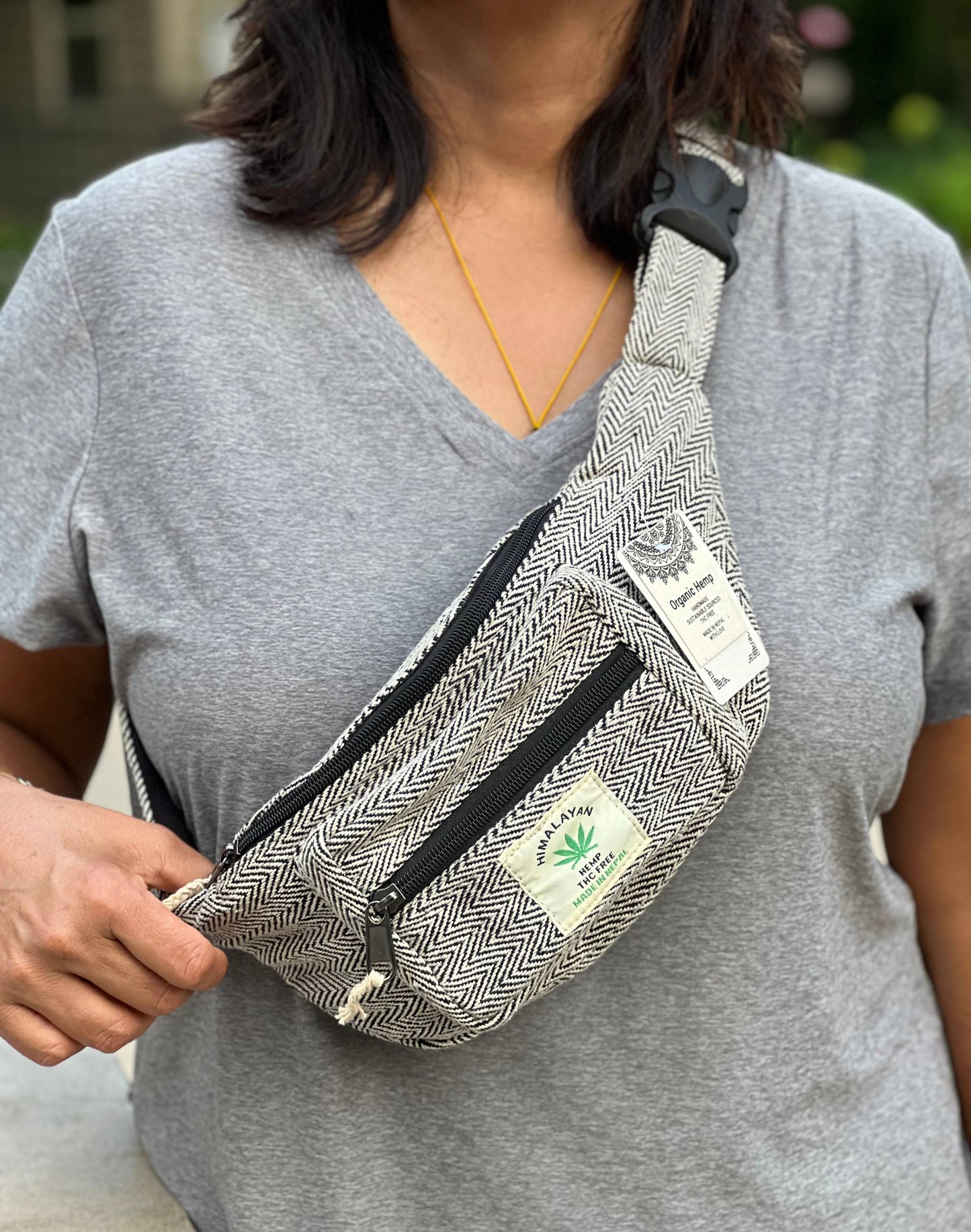 Studio|Eco-Friendly Boho Hippie Style Hemp Fanny Pack Sling Bum Bag