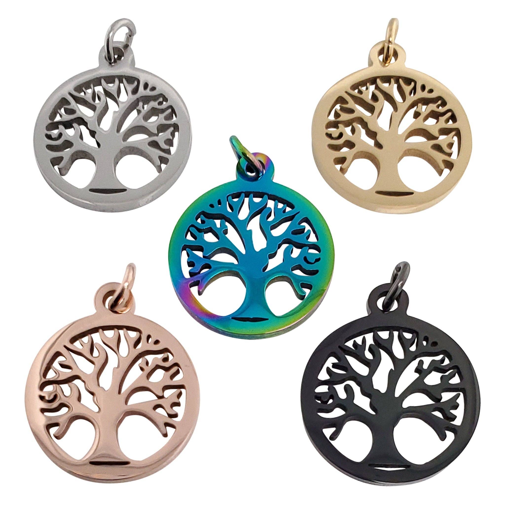 18K PVD Coated Stainless Steel Tree of Life Charm