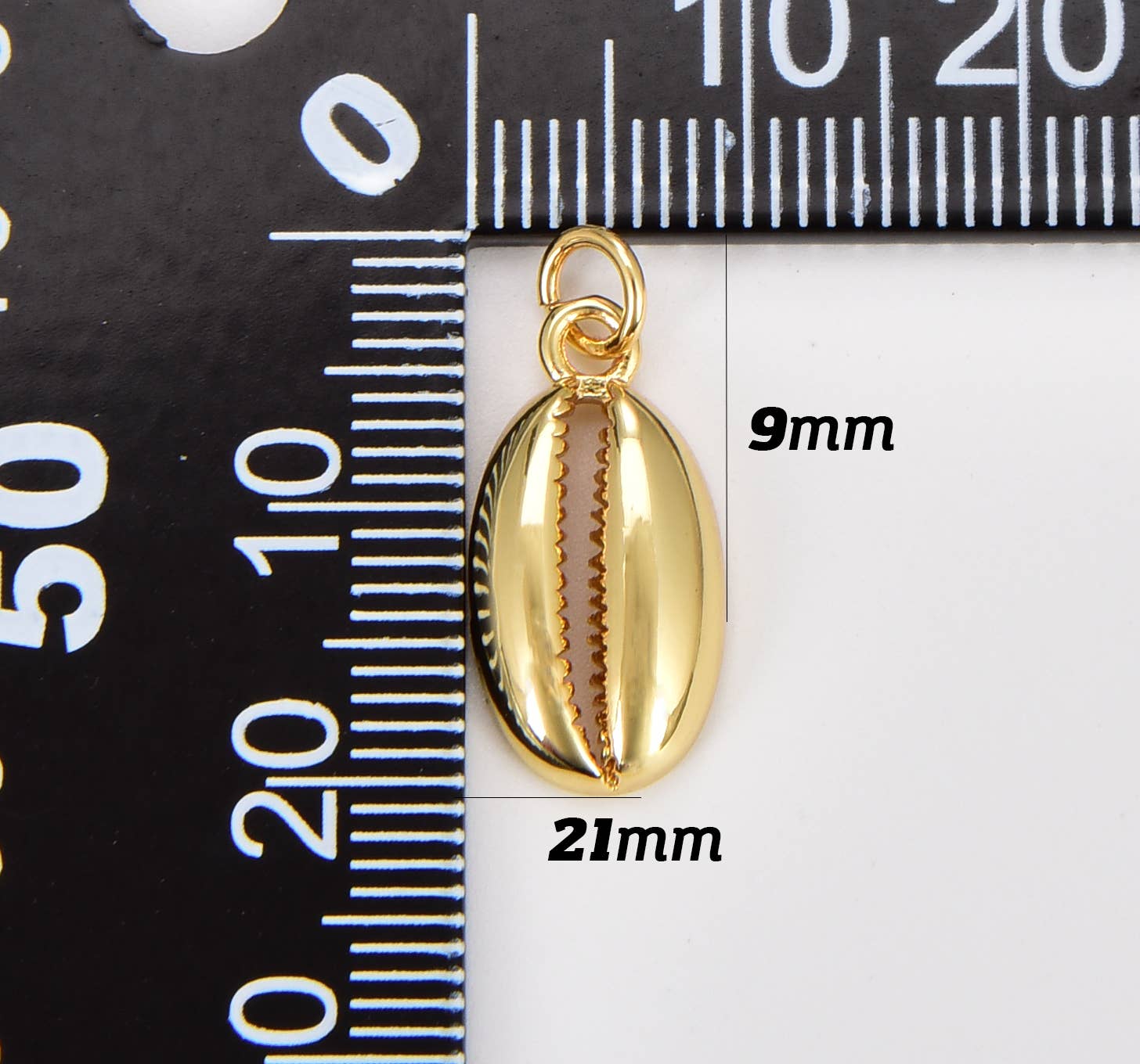 Gold Filled Cowrie Shell Charm, Summer Pendant