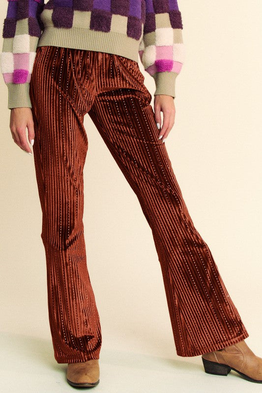 Warehouse|Davi & Dani Elastic Waist Knit Flare Pants