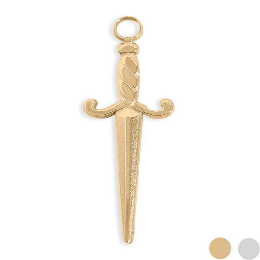 18K Gold PVD Stainless Steel Dagger Charm