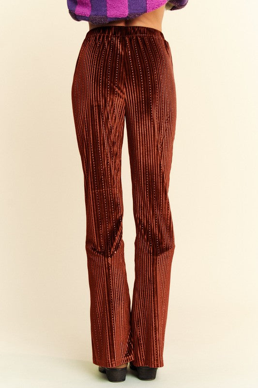 Warehouse|Davi & Dani Elastic Waist Knit Flare Pants