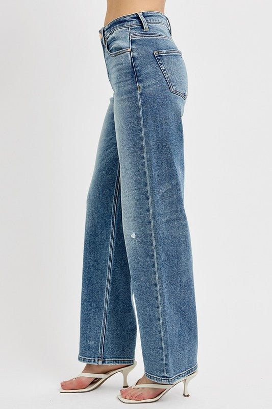 Warehouse| RISEN Distressed Wide Leg Jeans Plus Size