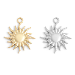 18K Gold PVD Stainless Steel Mystic Sun Charm