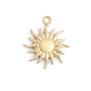 18K Gold PVD Stainless Steel Mystic Sun Charm