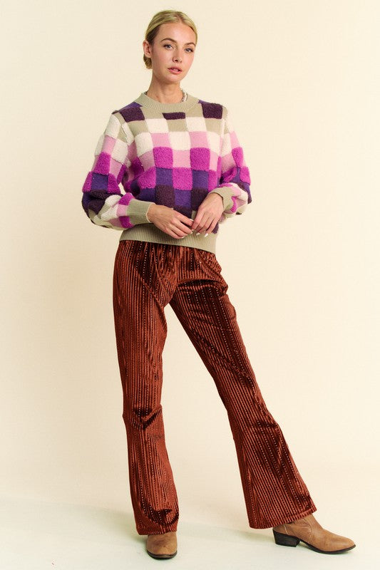 Warehouse|Davi & Dani Elastic Waist Knit Flare Pants