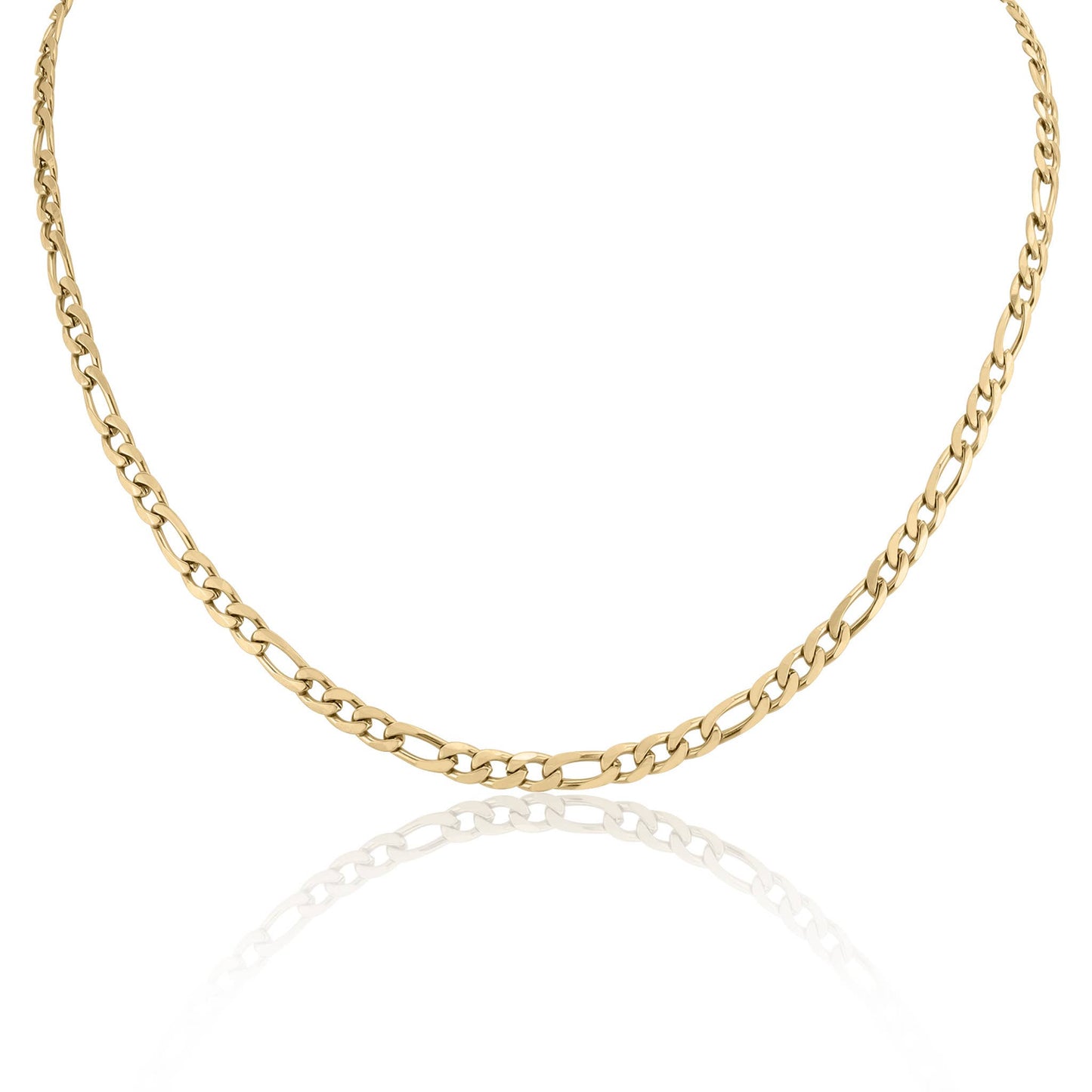 Water Proof 18K Gold Figaro Chain Necklace