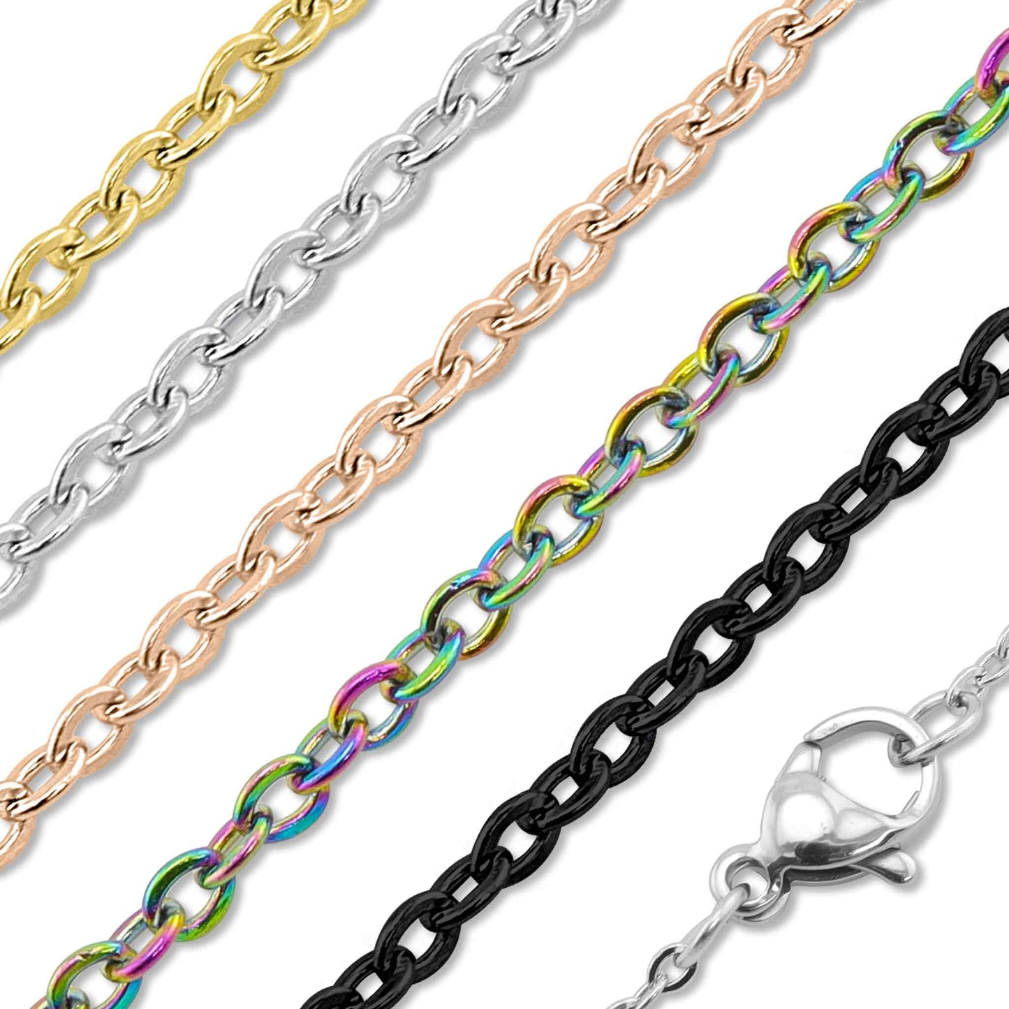 Stainless Steel Waterproof Loop Chain Necklace