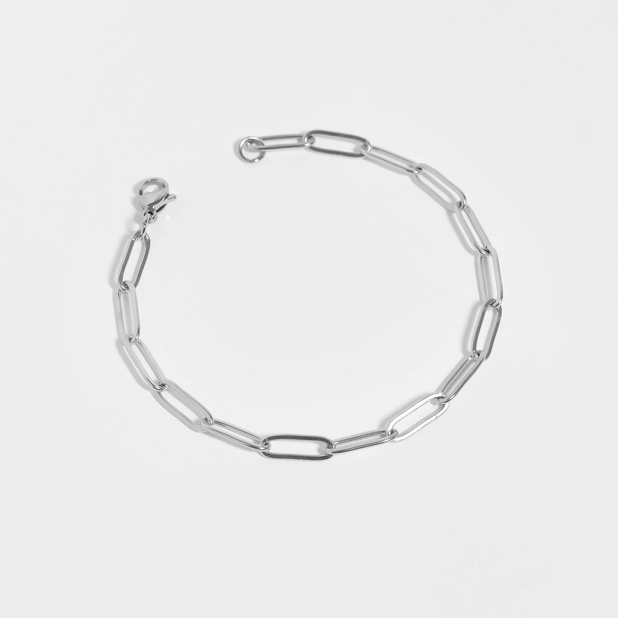 Waterproof Stainless Steel Paperclip Chain Anklet