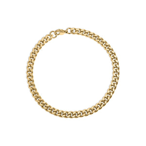 Stainless Steel Waterproof Gold PVD Coated Diamond Cut Curb Chain Anklet Bracelet