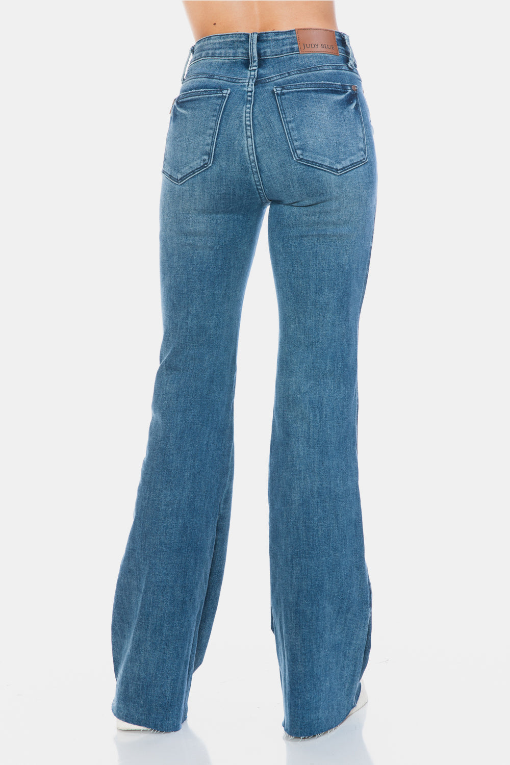 Warehouse|Judy Blue Tummy Control Cut Hem Flare Jeans