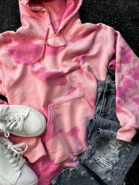 Studio|Bleached Hoodie In Light Pink