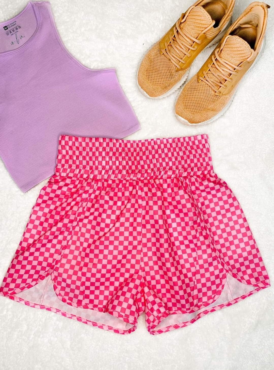 Studio|Cheyenne Checkered Shorts In Pink