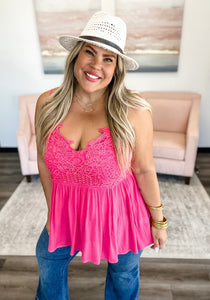 Blakeley Grace Lace Tank Top In Pink