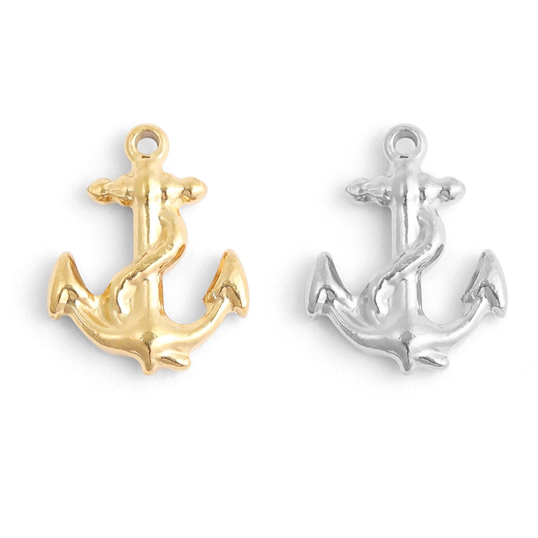 18K Gold PVD Stainless Steel Anchor Charm