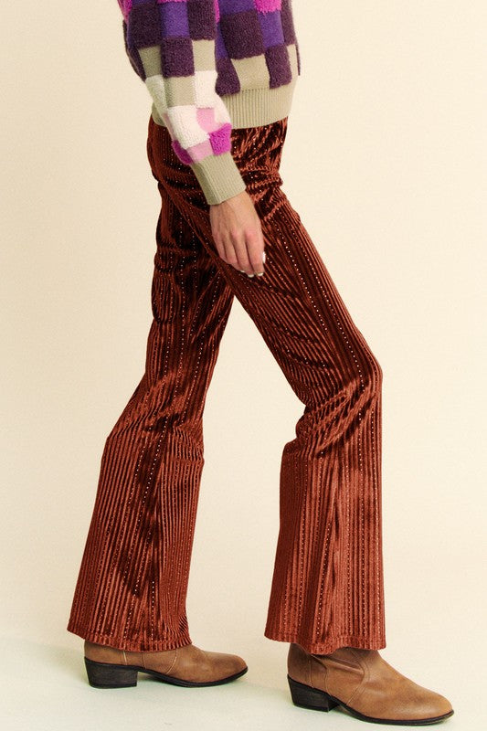 Warehouse|Davi & Dani Elastic Waist Knit Flare Pants