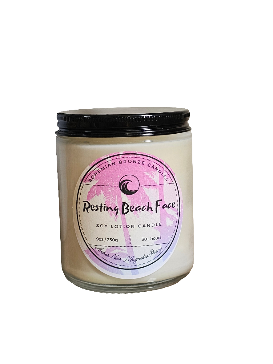 Resting Beach Face Soy Lotion Candle 9oz