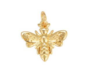 Dainty Gold Filled Queen Bee Charm, Insect Bug Pendant