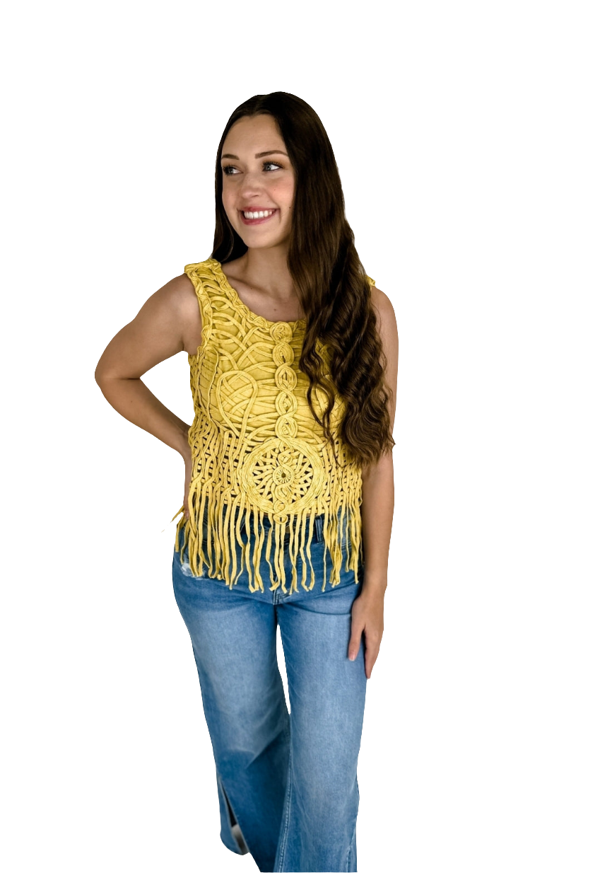 Studio|Like A Wildflower Fringe Top