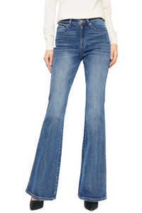 Warehouse|Kancan Cat's Whiskers High Waist Flare Jeans