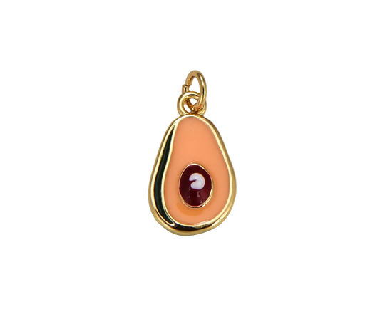 Dainty Enamel Avocado Fruit Charm in Gold Filled