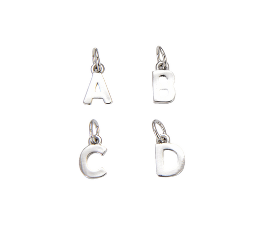 Dainty Silver Personalized Initial Letter Alphabet Charm