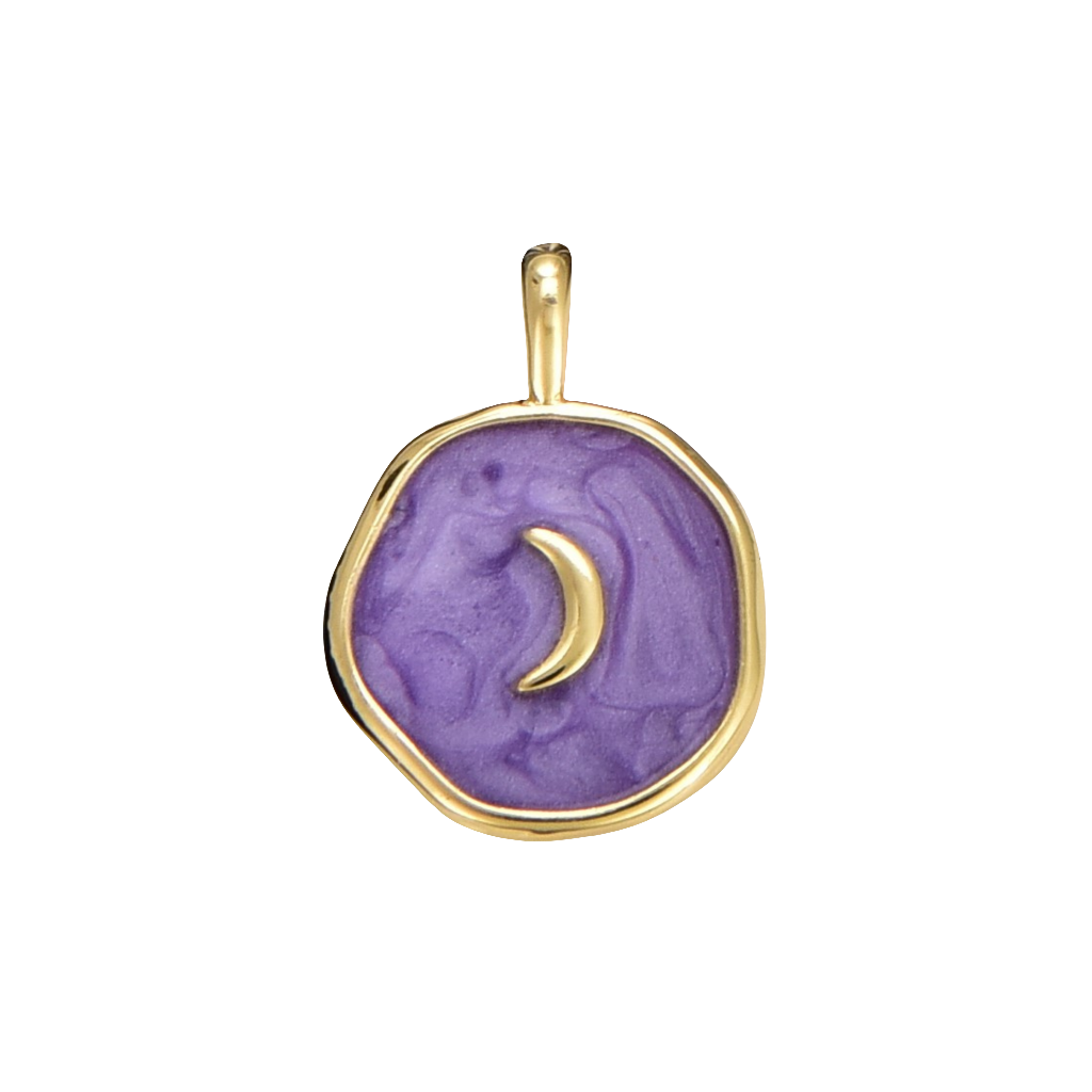 Enamel Celestial Jewelry Gold Crescent Moon Charm