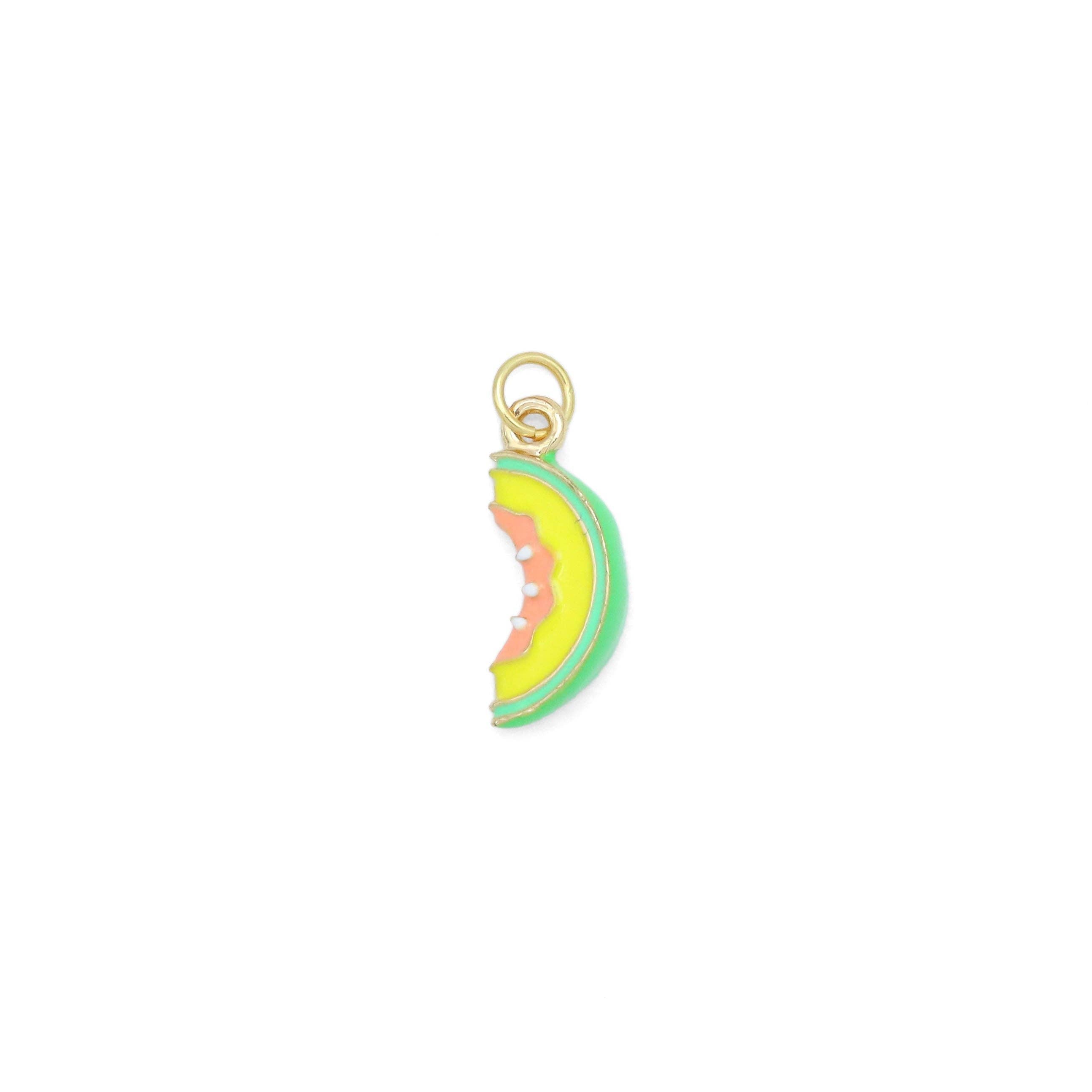 Enamel Gold Watermelon fruit Charm Pendant