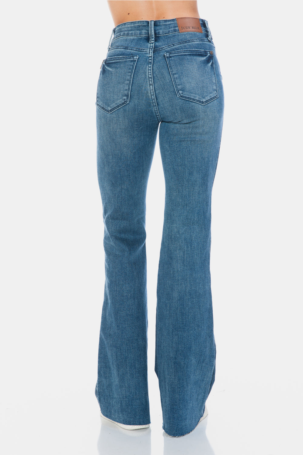 Warehouse|Judy Blue Tummy Control Cut Hem Flare Jeans