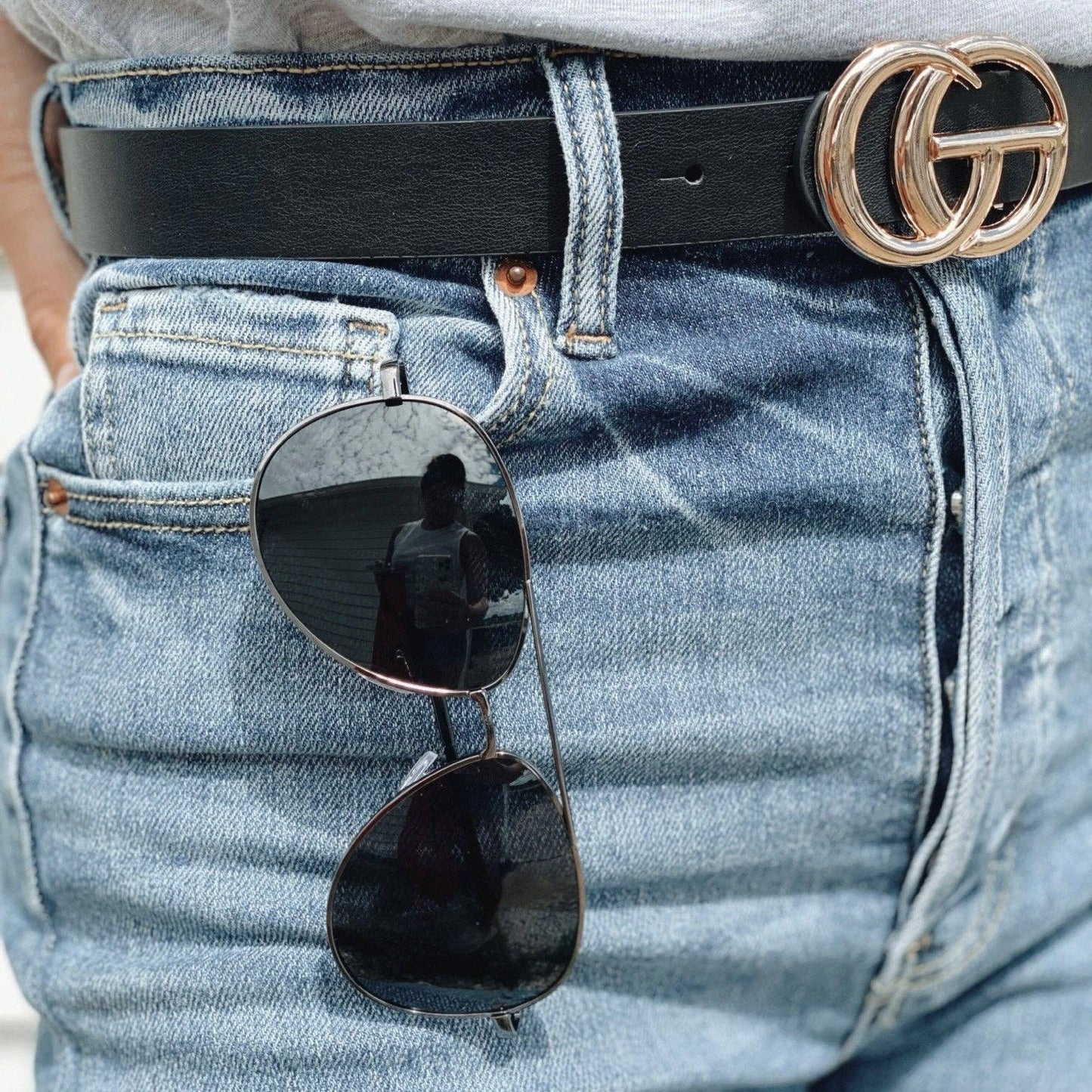 Studio|Aviator Gunmetal Sunglasses