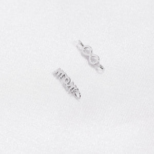 Dainty Solid Sterling Silver Mom Script Charm