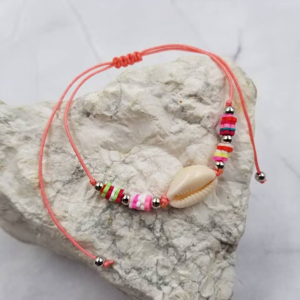 Shell Corded Heishi Bead Bracelet