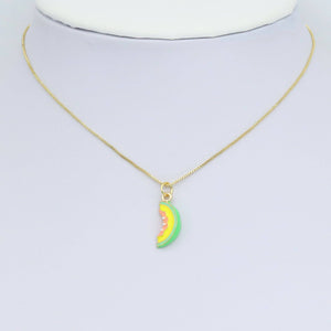 Enamel Gold Watermelon fruit Charm Pendant