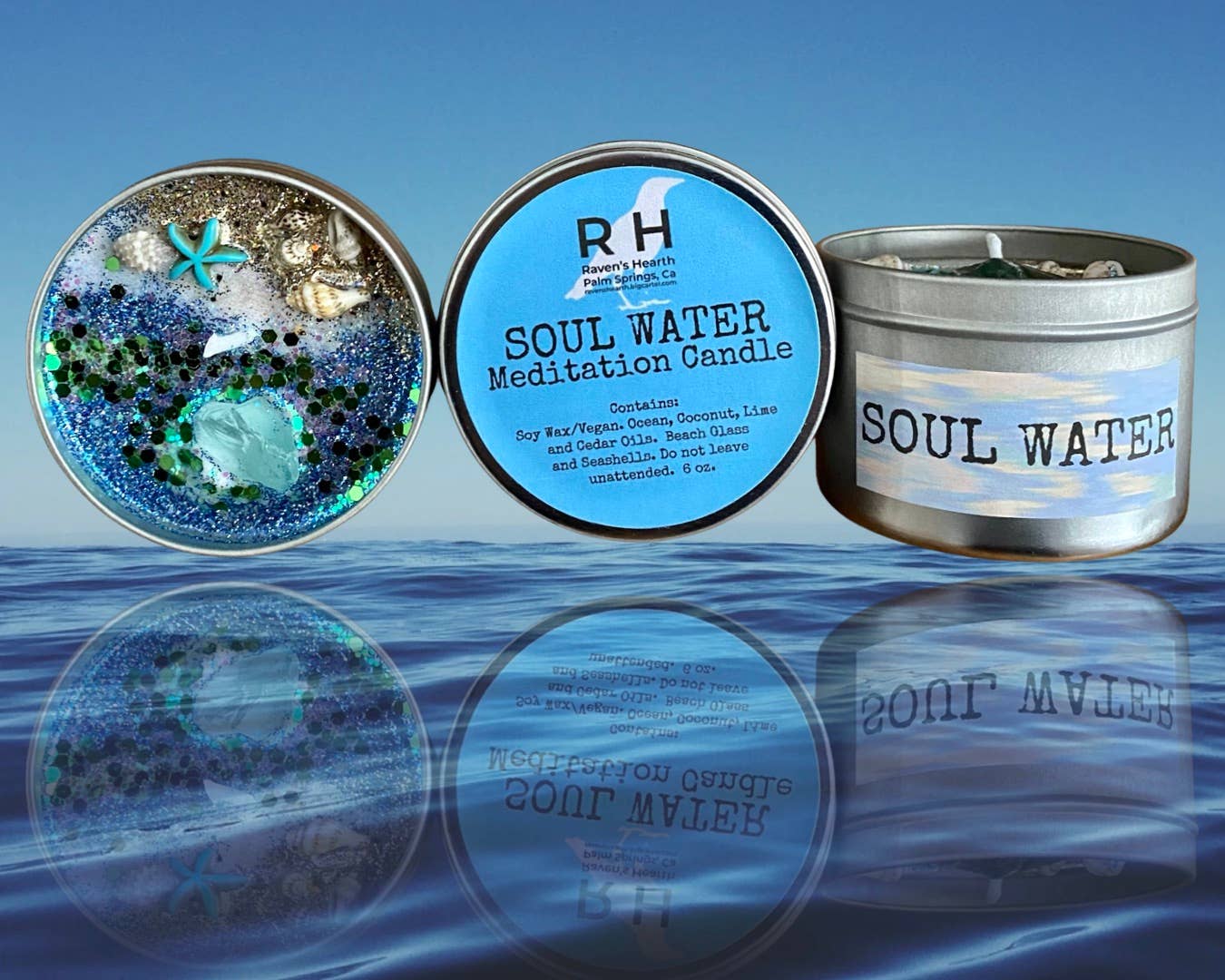 Soul Water Meditation Soy Travel Candle 4oz