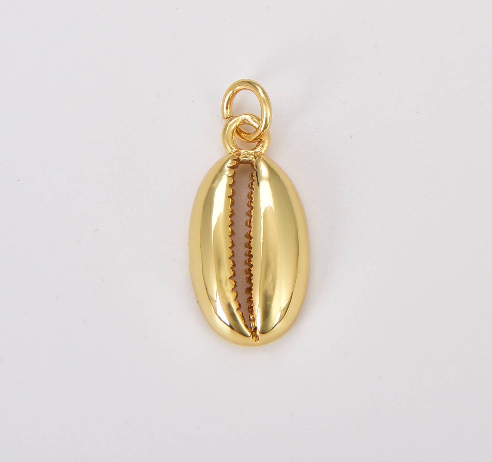 Gold Filled Cowrie Shell Charm, Summer Pendant