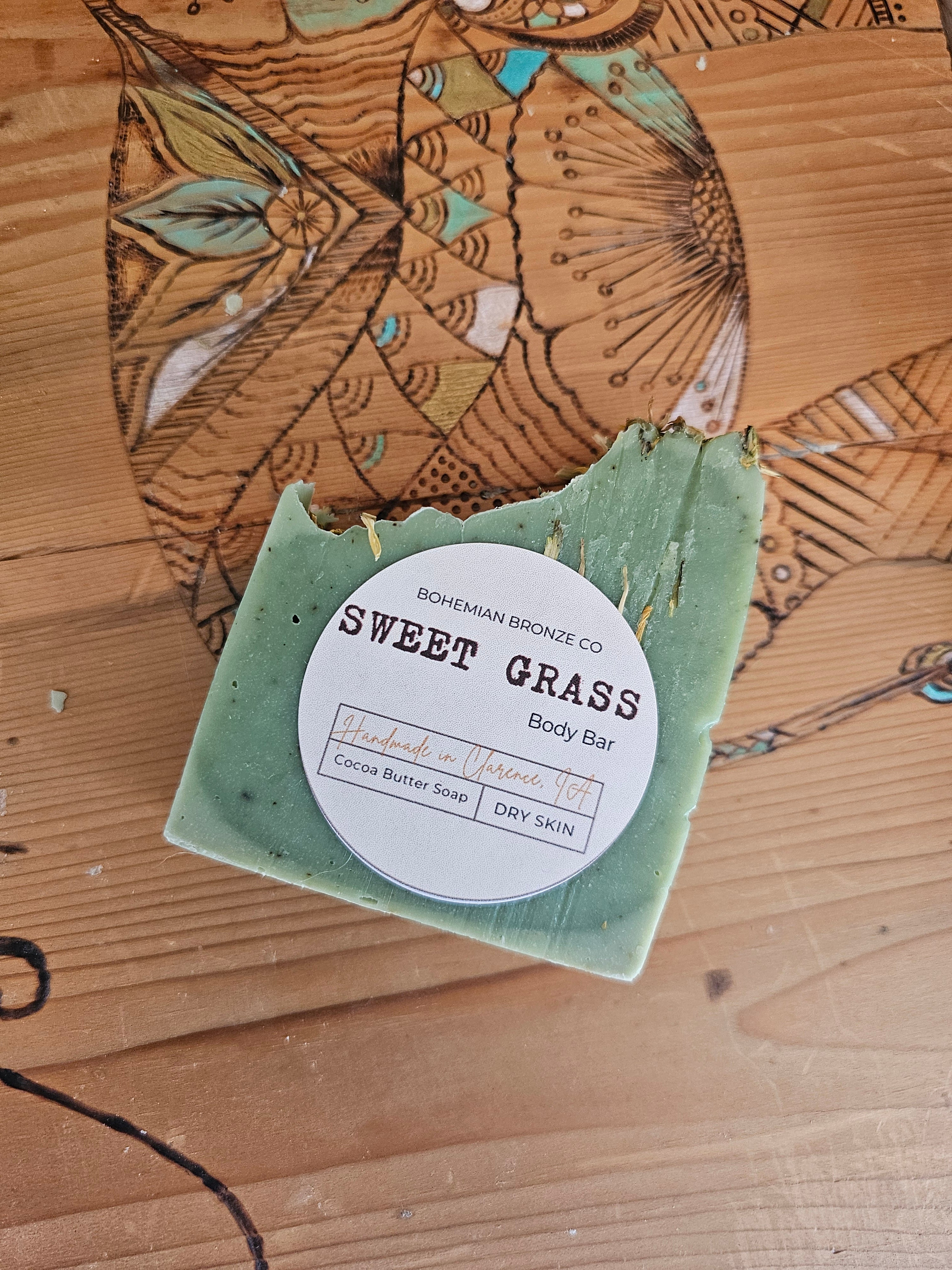 Sweet Grass Soap Body Bar For Dry Skin