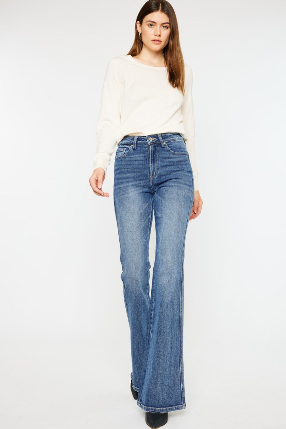 Warehouse|Kancan Cat's Whiskers High Waist Flare Jeans